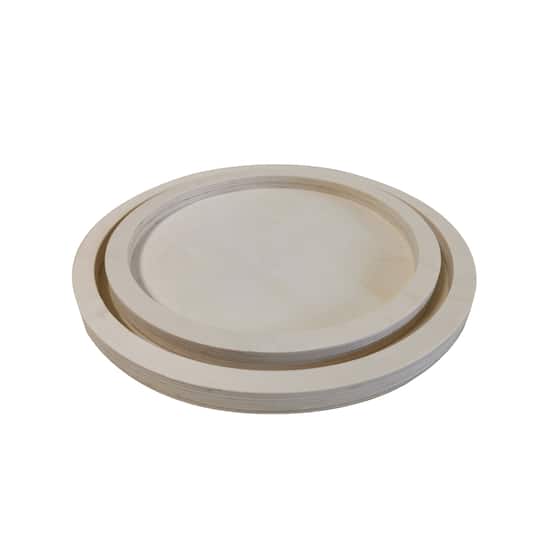 12 Pack: Round Framed Wood Tray Set by Make Market®